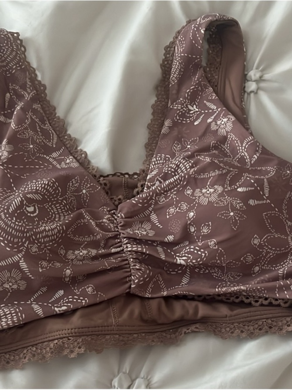 JoyLab Mauve Floral Lace Wireless Bralette